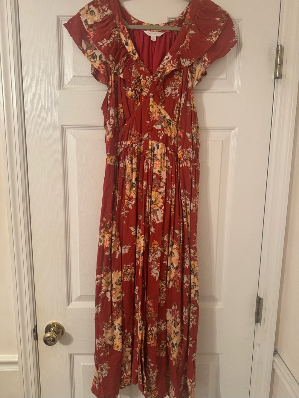 LC Lauren Conrad Rust Floral Maxi Dress